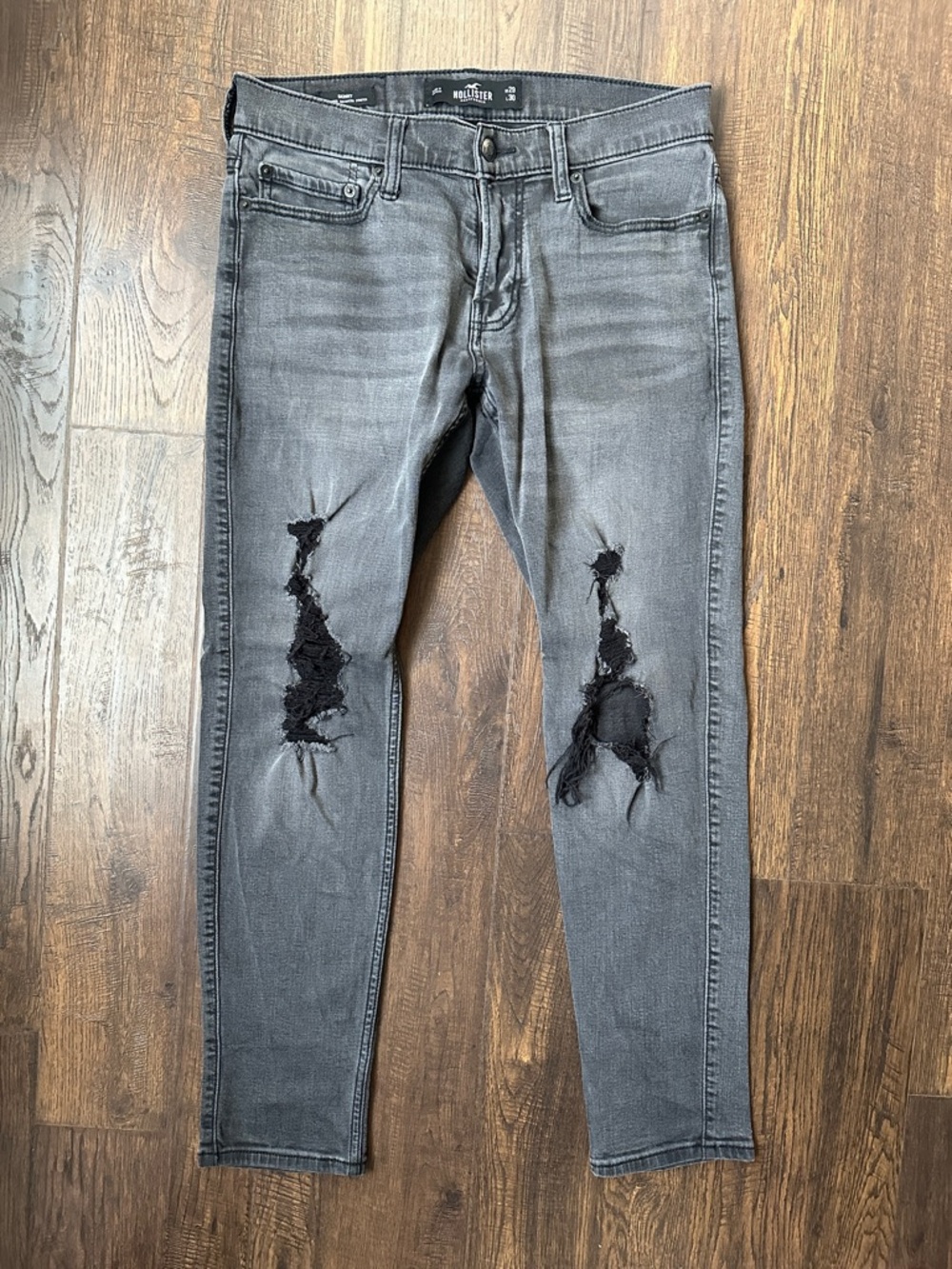 Hollister Distressed Gray Ripped Jeans
